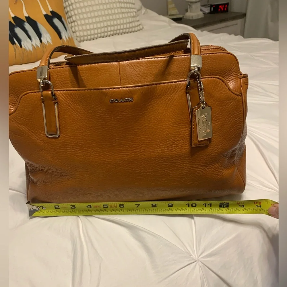 Coach Brown Leather Shoulder Bag Madison Kimberly Satchel - Picture 4 of 16